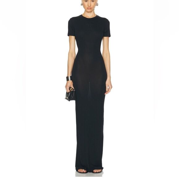 Ludovic de Saint Sernin logo-embroidered maxi dress short sleeve Revolve FWRD M - Picture 1 of 11